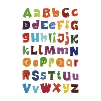 Multicolour Alphabet Puffy Stickers