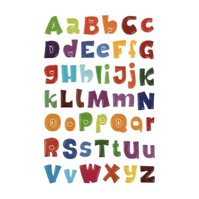 Multicolour Alphabet Puffy Stickers image number 1