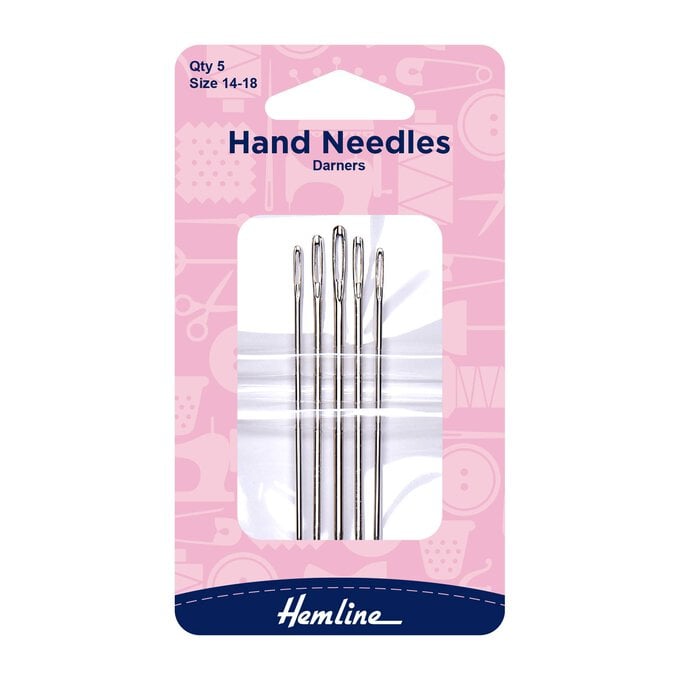 Hemline Sizes 14 to 18 Needle Darner 5 Pack