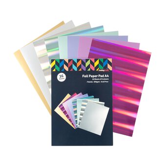 Pastel Foil Paper Pad A4 16 Pack 