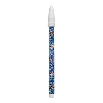 Blue Woodblock Floral Wipe-Off Fabric Marker