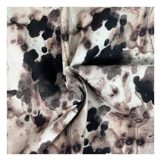 Brown Marble Cotton Print Fabric by the Metre image number 1