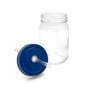Blue Glass Drinking Jar with a Straw image number 4