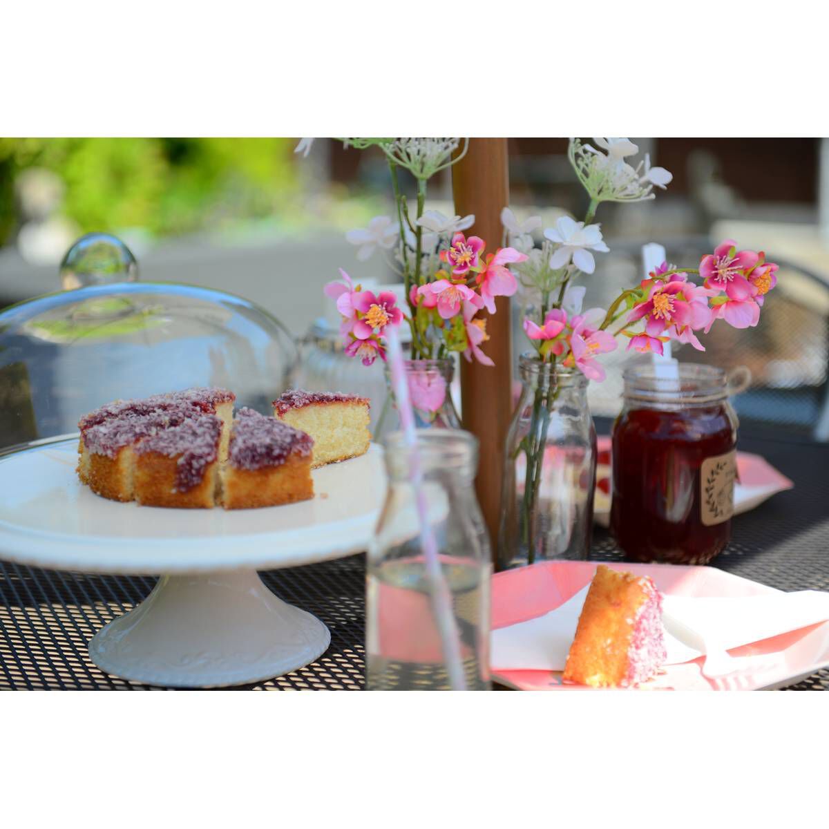 Ceramic Cake Stand and Glass Dome Lid 10 Inches Hobbycraft