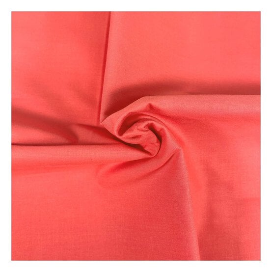 Coral Organic Premium Cotton Fabric by the Metre image number 1