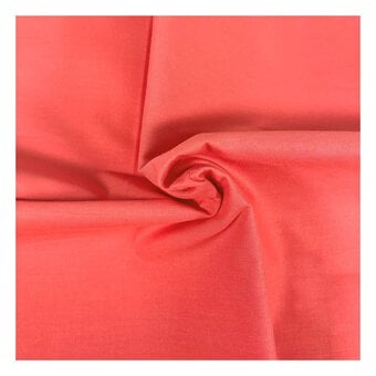 Coral Organic Premium Cotton Fabric by the Metre