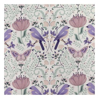 WI Garden Delight Cream Cotton Fabric by the Metre