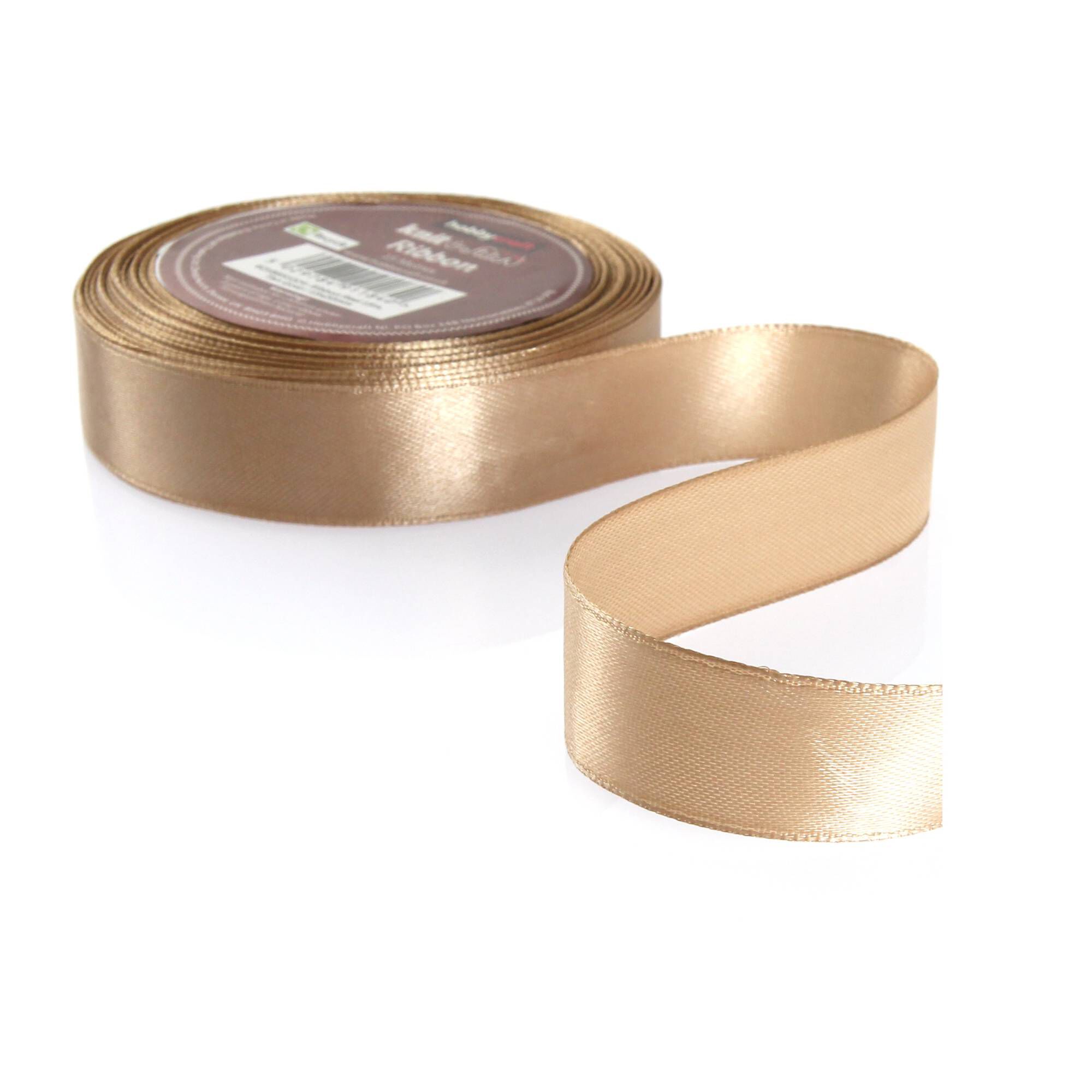 Tan Gold Satin Ribbon 20mm x 15m Hobbycraft