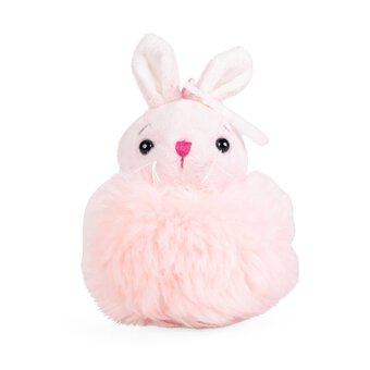 Assorted Living Nature Pompom Bunny Plush Keyring