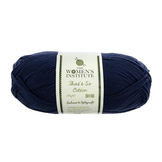 Women’s Institute Navy That’s So Cotton DK Yarn 100g image number 1
