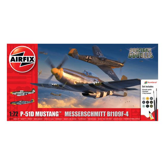 Airfix P-51D Mustang and Messerschmitt Bf109F-4 Model Set 1:72 image number 1