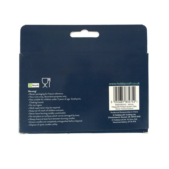 Whisk Silver Happy Birthday Candles 13 Pack  image number 5