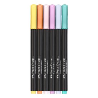 Faber-Castell Pastel Black Edition Brush Pen 6 Pack 