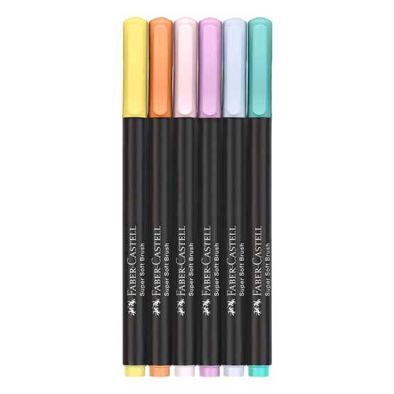 Faber-Castell Pastel Black Edition Brush Pen 6 Pack  image number 2
