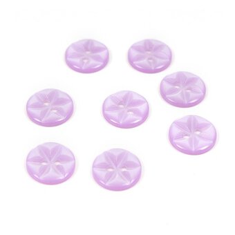 Hemline Lilac Basic Star Button 8 Pack