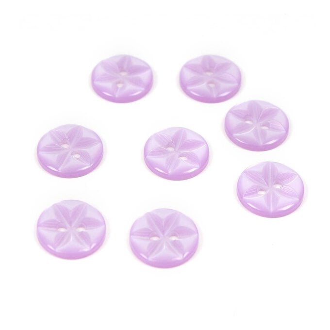 Hemline Lilac Basic Star Button 8 Pack image number 1