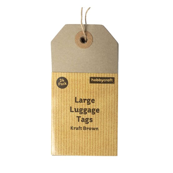 Kraft Brown Luggage Gift Tags 11cm 24 Pack image number 4