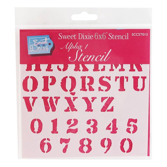 Sweet Dixie Rusty Alphabet Stencil 15cm x 15cm Hobbycraft
