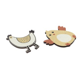 Wooden Chick Decorations 12 Pack
