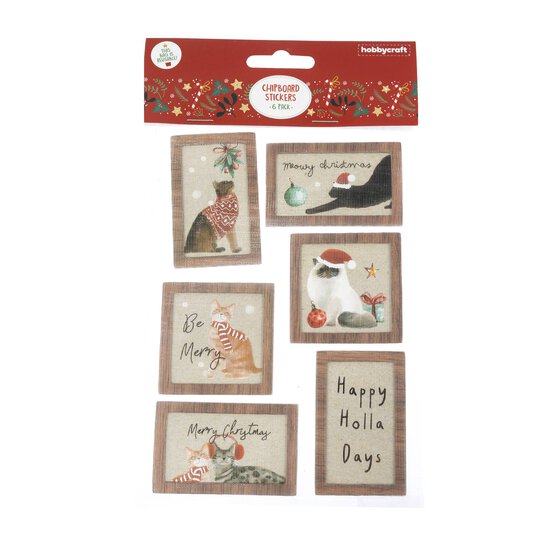 Christmas Cat Chipboard Stickers 6 Pack  image number 4