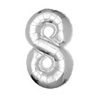 Extra Large Silver Foil Number 8 Balloon