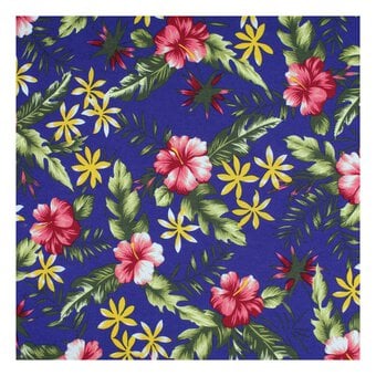Purple Tropical Cotton Poplin Fabric by the Metre image number 2