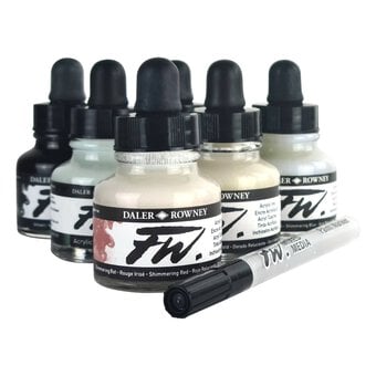 Daler-Rowney FW Shimmering Acrylic Ink 29.5ml 6 Pack image number 2