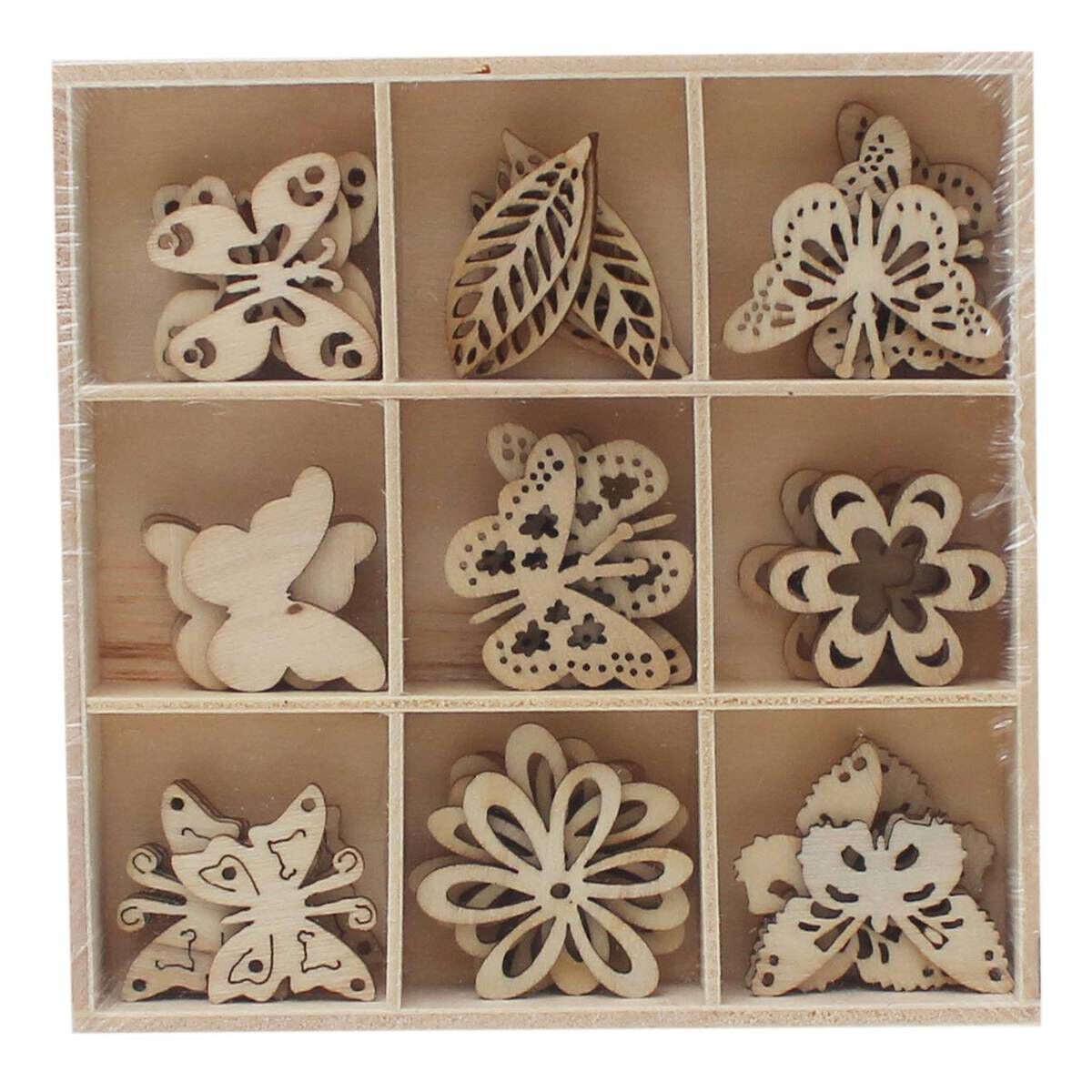 Butterfly Wooden Embellishments 45 Pack Hobbycraft