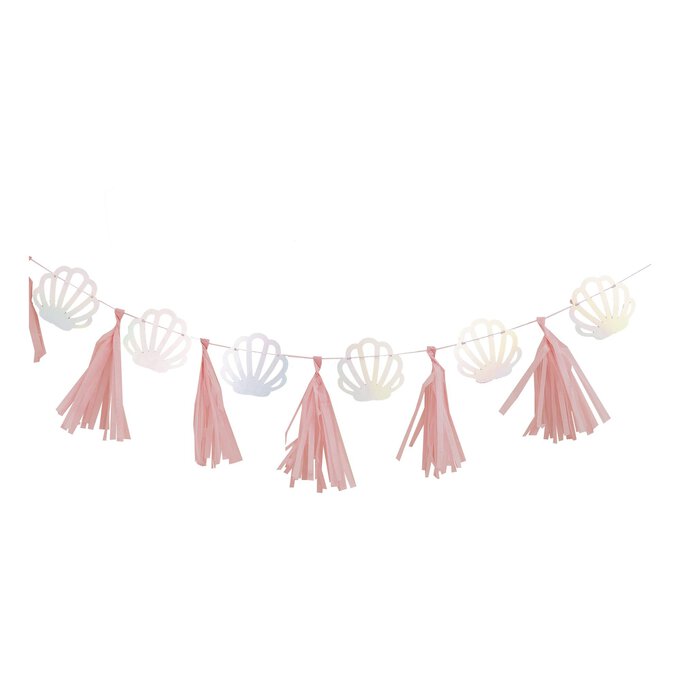 Ginger Ray Pink and Iridescent Shell Tassel Garland 2m image number 1