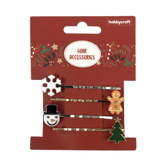 Christmas Hair Grips 4 Pack image number 3