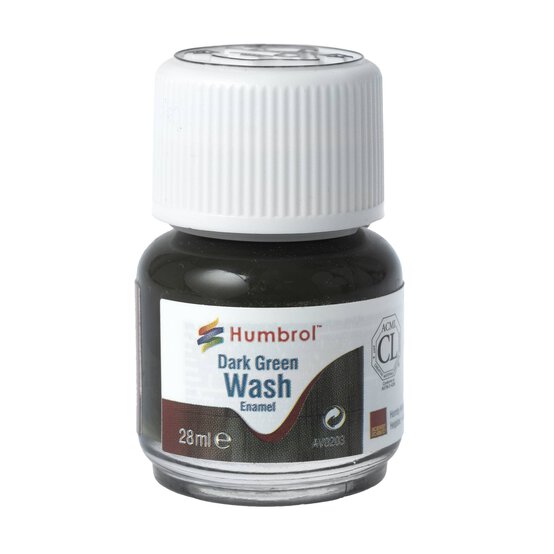 Humbrol Dark Green Wash Enamel 28ml  image number 1
