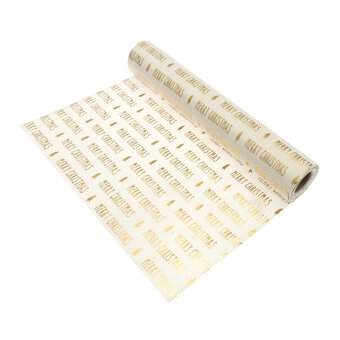 Gold Merry Christmas Table Runner 28cm x 2.75m