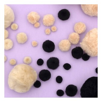 Black Pom Poms 60 Pack