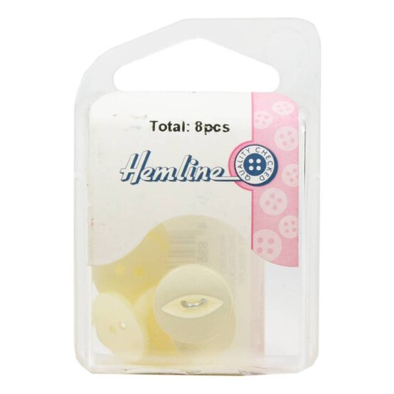 Hemline Cream Basic Fish Eye Button 8 Pack image number 2