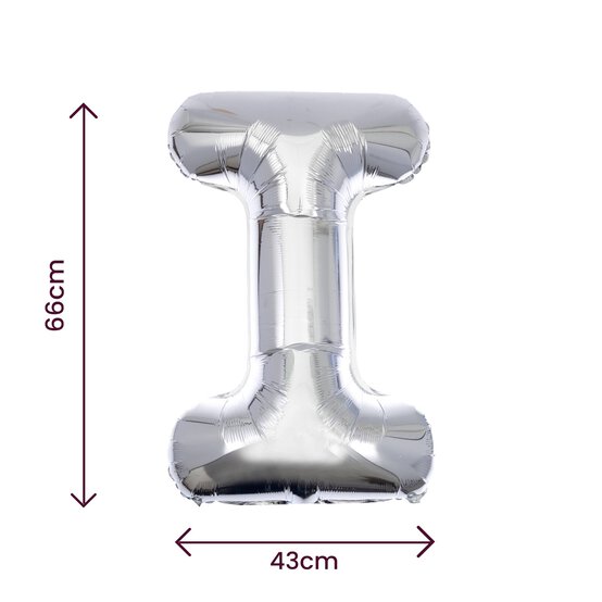 Extra Large Silver Foil Letter I Balloon image number 2