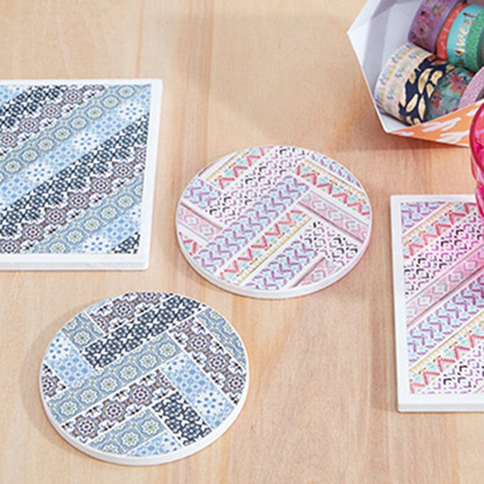 How to Make Washi Tape Coasters image number 1