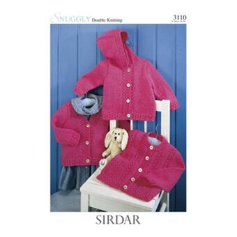 Sirdar Snuggly DK Baby Cardigan Pattern 3110