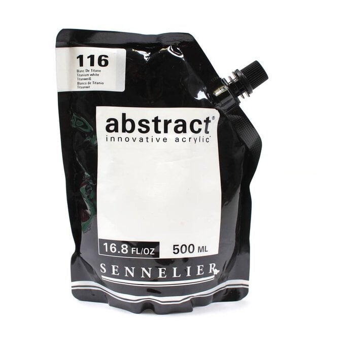 Sennelier Titanium White Abstract Acrylic Paint Pouch 500ml image number 1