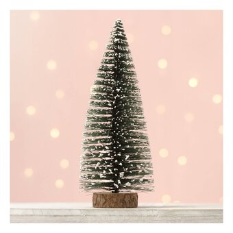 Frosted Green Bottle Brush Tree 19cm