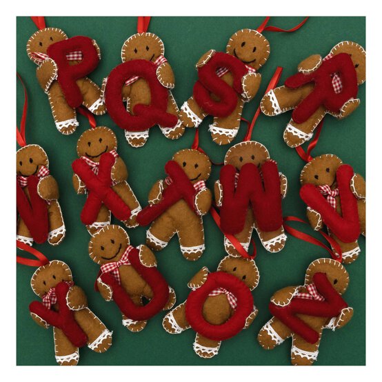 Hanging Gingerbread Felt Letter O Decoration image number 2