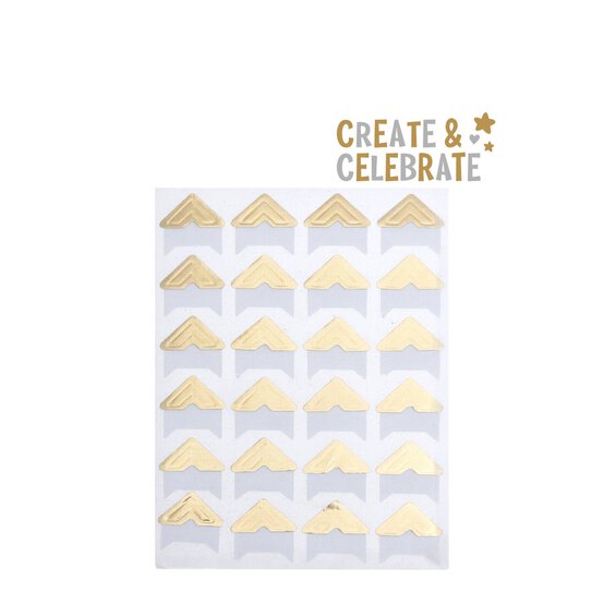 Create & Celebrate Gold Adhesive Photo Corners 24 Pack image number 1