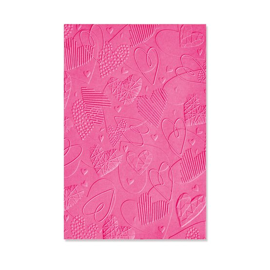 Sizzix Mark Making Hearts 3D Textured Impressions Embossing Folder A6 image number 3