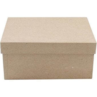 Mache Rectangular Box with Lid 20cm image number 3