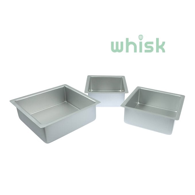 Whisk Square Aluminium Cake Tin Set 3 Pack image number 1