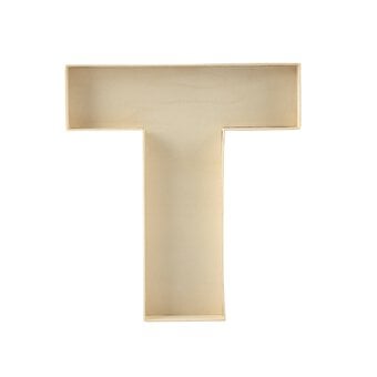 Wooden Fillable Letter T 22cm image number 3