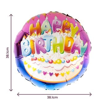 Large Happy Birthday Cake Foil Balloon image number 2
