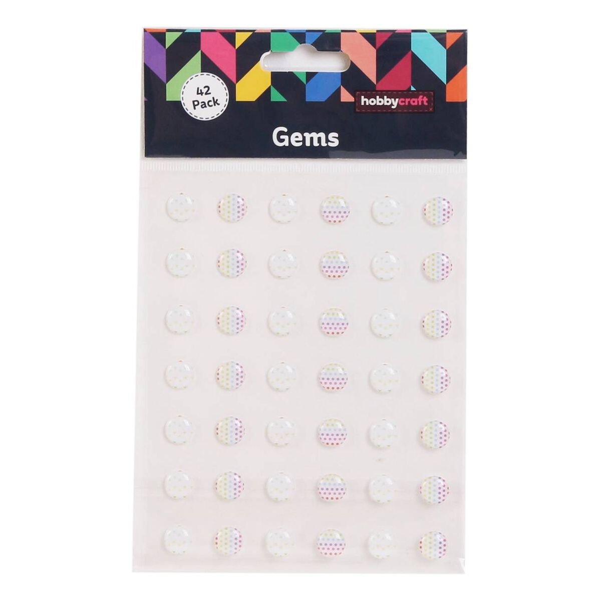 Rainbow Dot Adhesive Gems 10mm 42 Pack | Hobbycraft