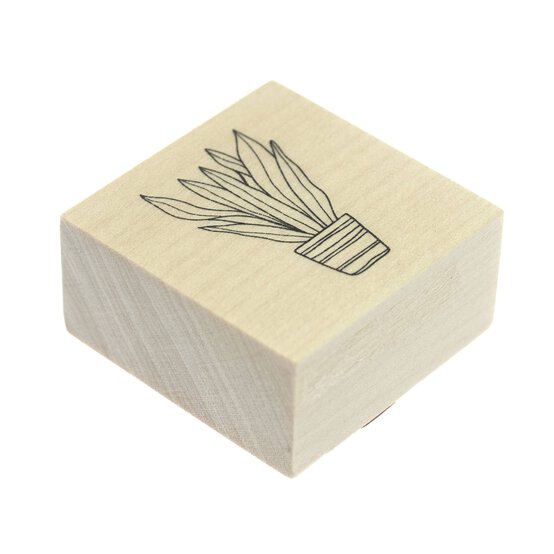 Snake Plant Wooden Stamp 3.8cm x 3.8cm image number 2
