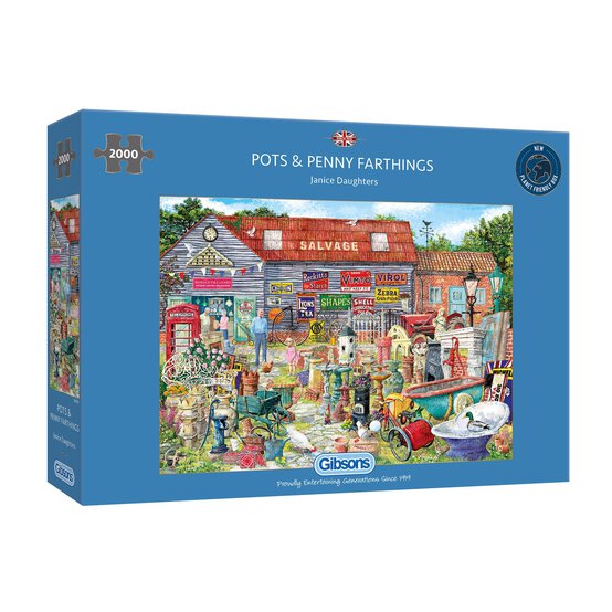 Gibsons Pots and Penny Farthings Jigsaw Puzzle 2000 Pieces image number 1