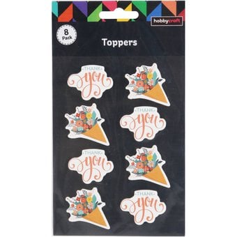Thank You Flowers Chipboard Stickers 8 Pack image number 3